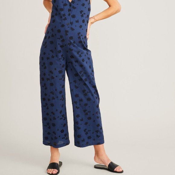 Hatch Maternity Cassie Eyelet Jumper Navy Sz 3 - Picture 3 of 4